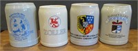 4 Misc Advertising Beer Steins