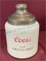 Porcelain coors malted milk canister w lid