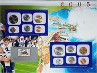 2005  US Mint set & State Quarters in display