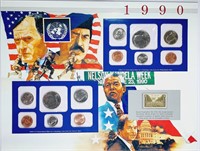 1990 & 1991  US Mint sets in display