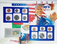 1993 & 1994  US Mint sets in display