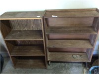 2 pressed wood shelves - 39 in tall