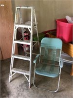 5 ft aluminum ladder and chair