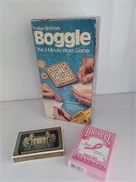Vintage decks of cards & Boggle game
