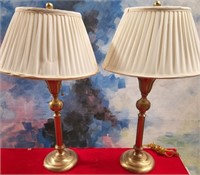 11 - PAIR OF MATCHING TABLE LAMPS W/ SHADES