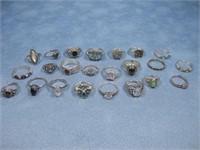 Twenty Three Sterling Silver Rings See Info