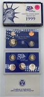 1999 US Mint Proof Set, Total of 9 Coins