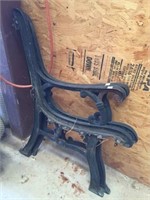Pair cast iron bench ends