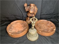 Buddha, Spanish Ash Trays & Brass Bell
