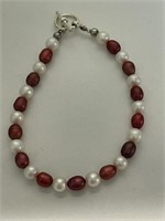 STERLING SILVER PEARLS BRACELET