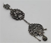 Antique Chinese Sterling Silver Pendant Ornement