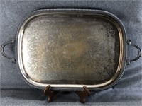 Vintage Large Serving Footed Tray