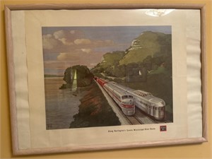 Signed Framed print Train photo Burlington