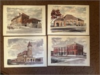 Four Paul and Norton watercolors for different