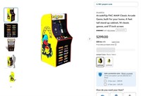 OF3337  Arcade1Up PAC-MAN Arcade Game, 4ft, 17".