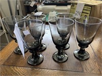 6 SMOKED GLASS 7 “ GOBLETS