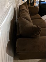BROWN SUEDE COUCH WITH SLEEPER