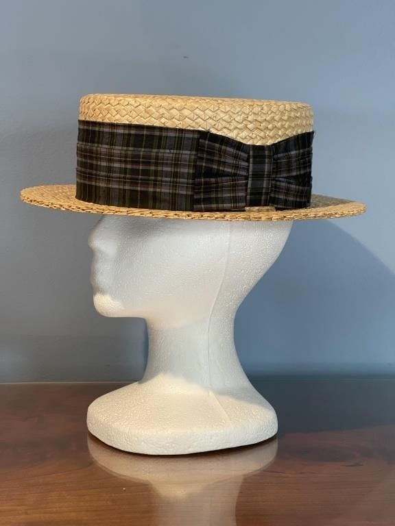 Vintage Cavanagh Men's Straw Boater Hat