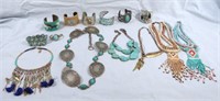 14 PC TURQUOISE STATEMENT JEWELRY