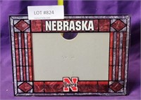NEBRASKA HUSKERS STAINED GLASS STYLE PICTURE FRAME