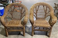 (H) 2 Wicker Chairs 37” (bidding on one times the