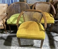 (H) 3 Vintage Cane Chairs 30” (bidding on one