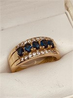 Estate Ring Sapphire Blue Stones Hallmarked as