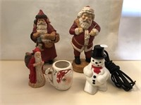 Lot of Vintage Christmas Decor/Cute Snowman Light