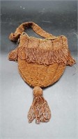 Antique Draw String Beaded Purse