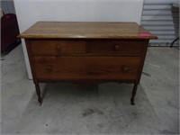 Oak ladies chest on casters 26x38x18