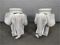 2x The Bid Painted Wicker Elephant Stands