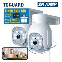 Toguard 2 Pack 2K/3MP WiFi PTZ Security Camera