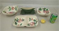 Group MCM Red Wing Blossom Time pottery serving