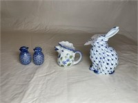 Blue and white home accents