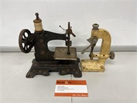 Small Hand Sewing Machine & Other