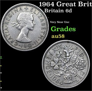 1964 Great Britain 6 Pence Sixpence KM# 903 Grades