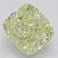 6.53ct,Yellow/VVS2,Cushion cut GIA Diamond