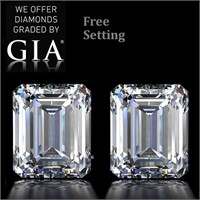 5.02ct Emerald cut GIA Diamond Pair