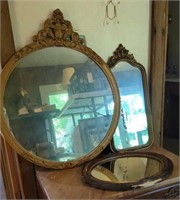 (3) Antique Mirrors