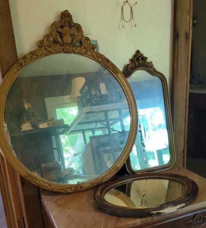 (3) Antique Mirrors