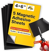Magnetic Sheets with Adhesive Backing - Each 4" x