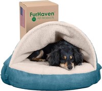 Furhaven 26" Round Cooling Gel Foam Dog Bed Sherpa