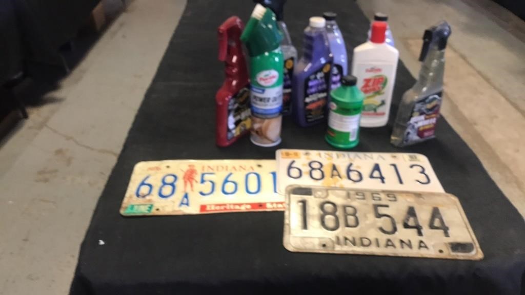 License plates and car detailing lot