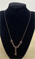 18” 1928 Leaf Bronze tone necklace with faux