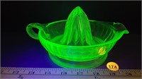 Uranium Glass Reamer. Significant spout chipping.