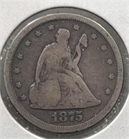 1875S Twenty Cent Piece Nice