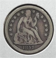 1857 Seated Dime