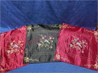 Vtg hand embroidery rayon/silk bird pillow covers