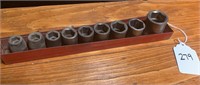 1/2" Socket Set in Metal Tray