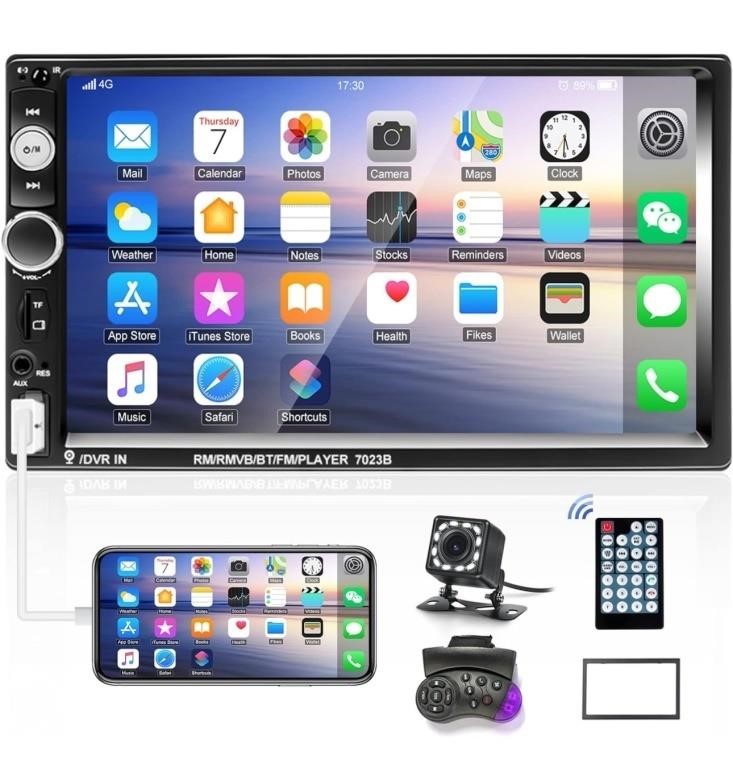 New, CAMECHO Double Din Car Stereo 7 Inch Touch